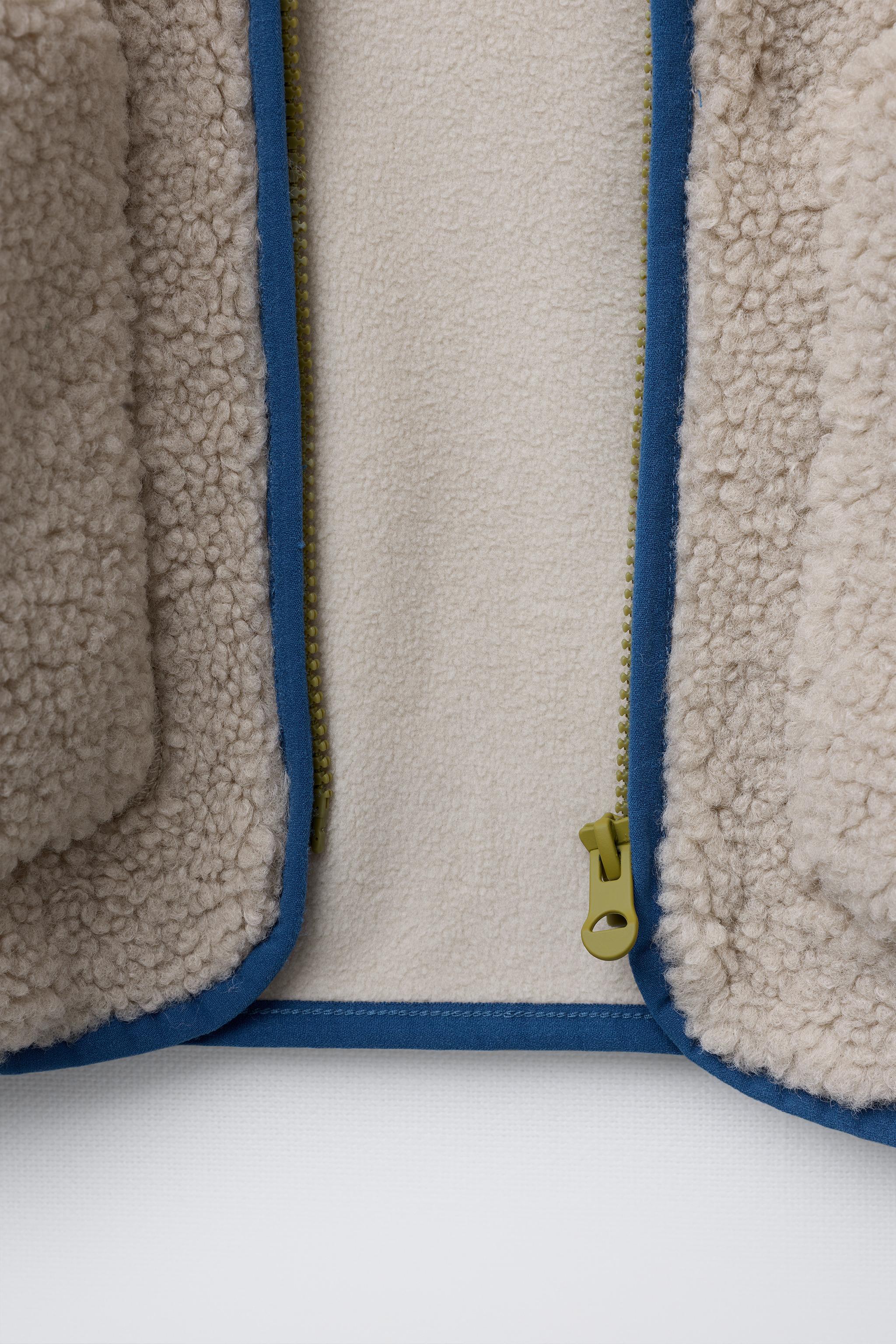 CONTRAST PIPING FLEECE HOODIE JACKET